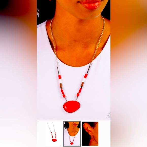 🔥🔴🔥 “SEIZE THE SAHARA” RED NECKLACE SW STYLE! ~ PAPARAZZI❗️🔥🔴🔥 - Picture 4 of 6